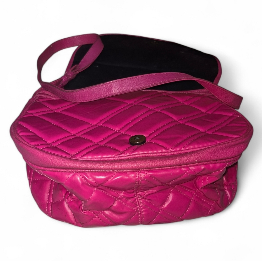 Carlos Falchi Fuchsia Quilted Crossbody Bag - Picture 5 of 8